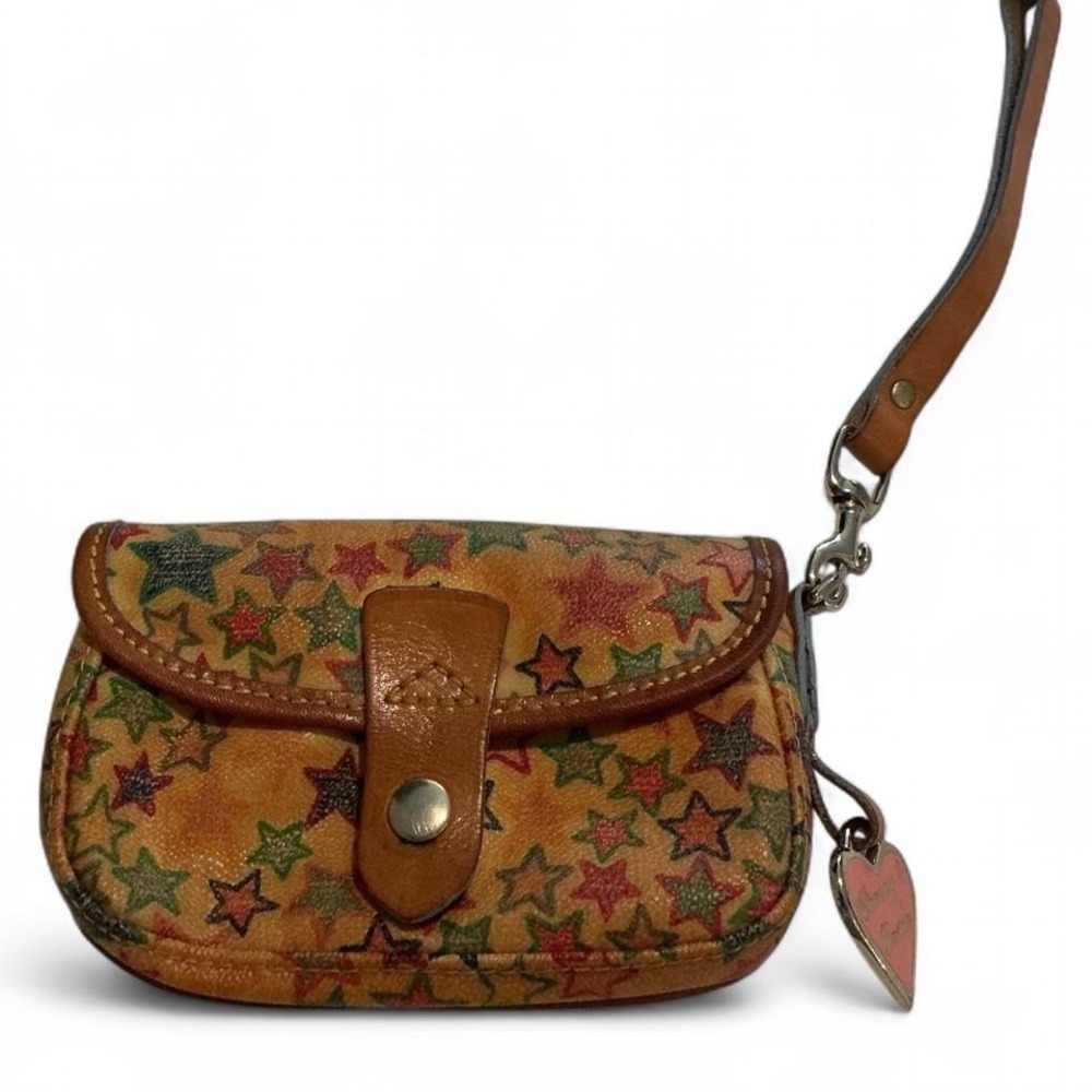 Vintage Dooney & Bourke Star Print‎ Wristlet Womens S Multicolor VTG Pouch